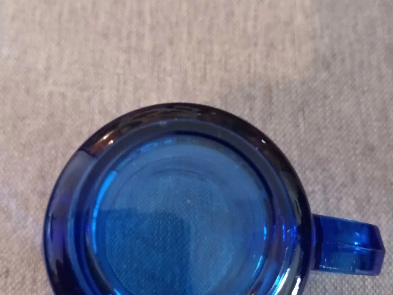 Billede 3 - Flødekande i blåt glas 