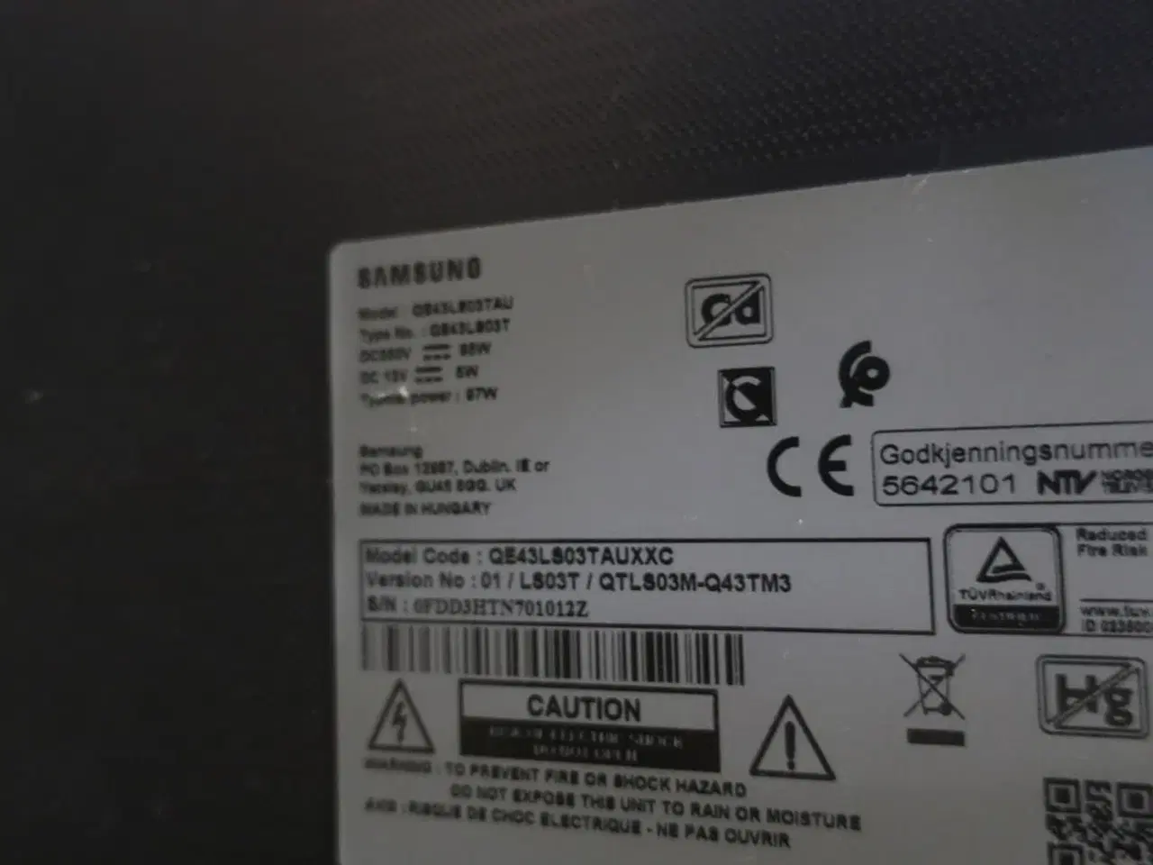 Billede 3 - TV  43" SAMSUNG QE43LS03TAUXXC