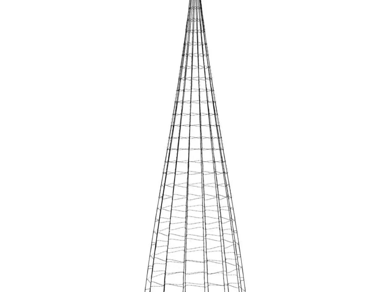 Billede 5 - LED-juletræ til flagstang 3000 LED'er 800 cm varmt hvidt lys