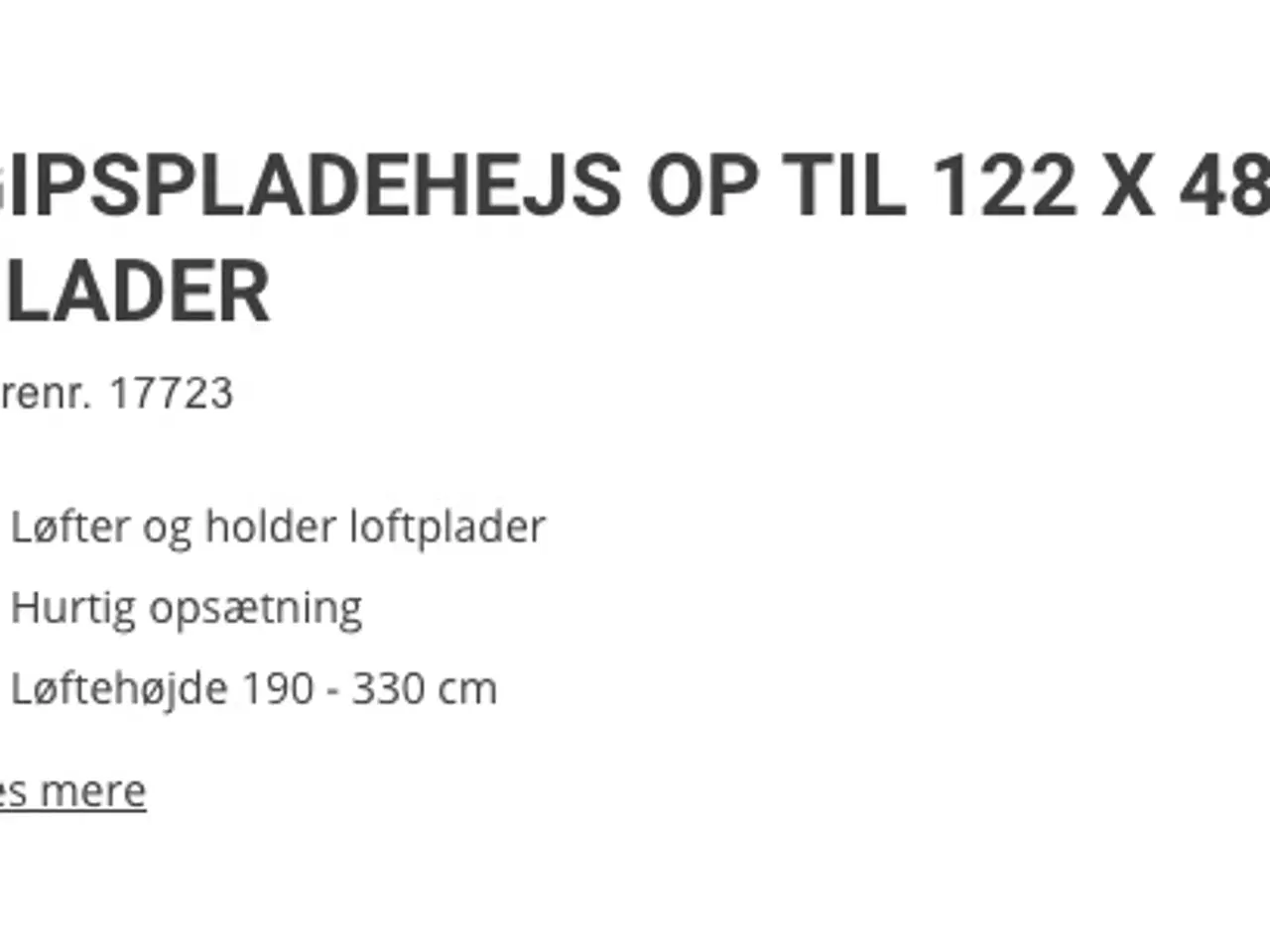 Billede 3 - Gipspladelift