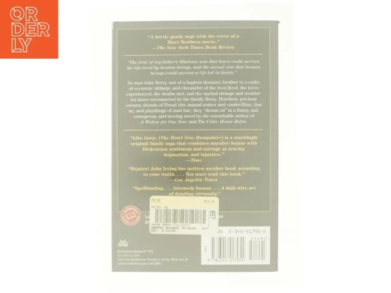 Billede 2 - The Hotel New Hampshire af John Irving (Bog)