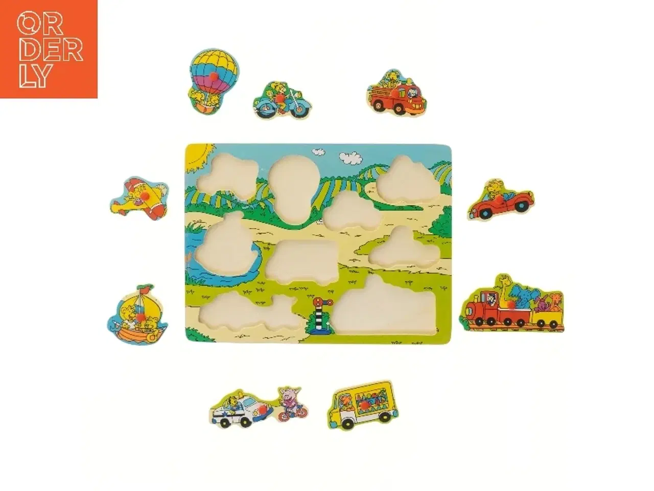 Billede 2 - Børnepuslespil med transportmotiver (str. 30x22,5 cm)
