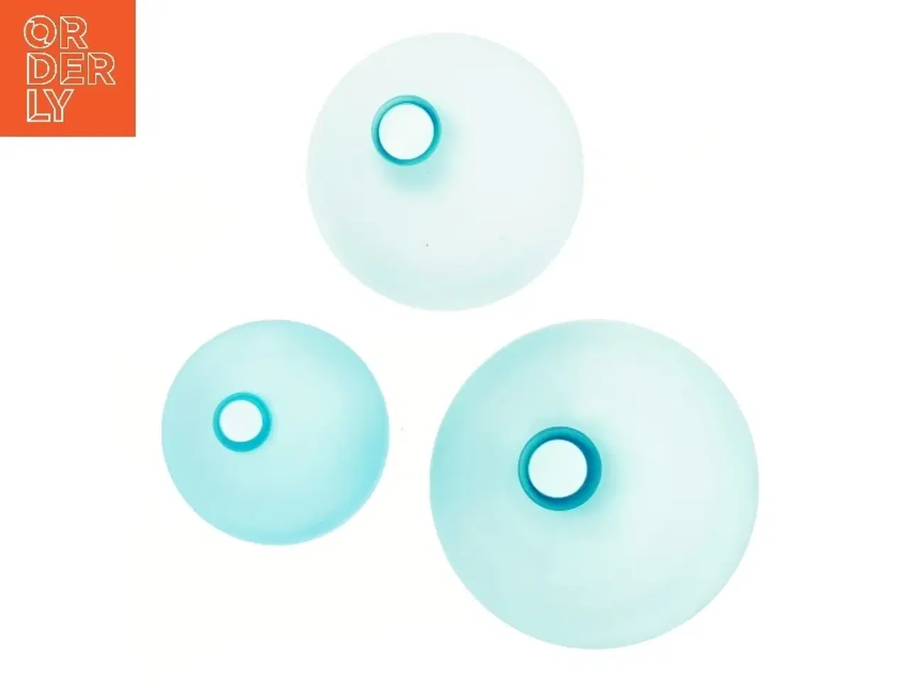 Billede 2 - Sæt med blå glasvaser fra Lucie Kaas (str. 23, 18 og 13 cm)