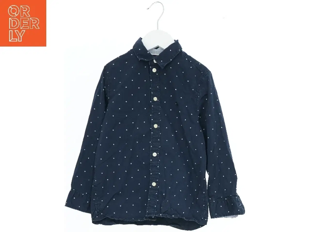 Billede 1 - Mørkeblå skjorte med hvide prikker fra Logg (str. 122)