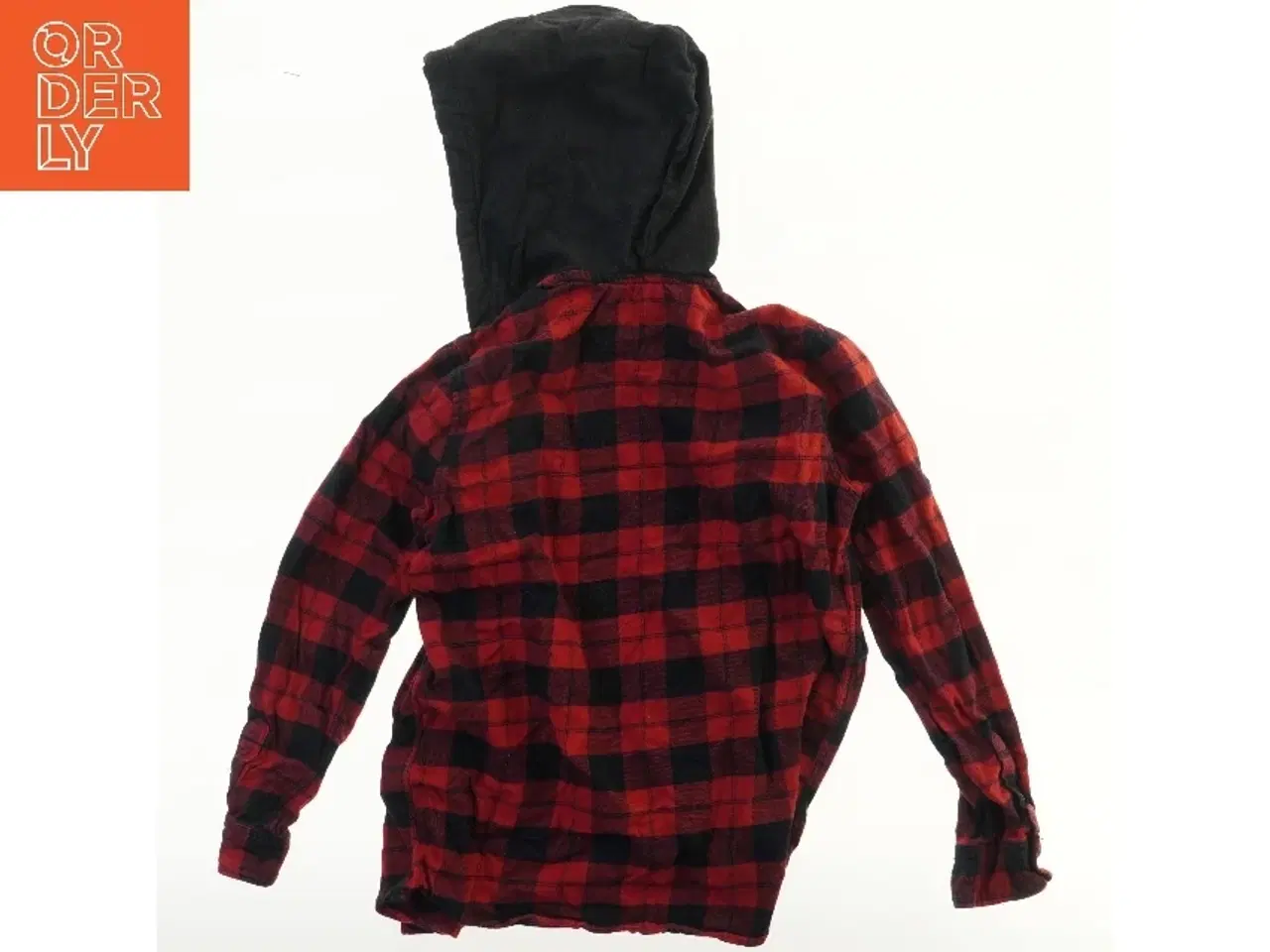 Billede 2 - Rød og Sort ternet skjorte med hætte fra H&M (str. 152)