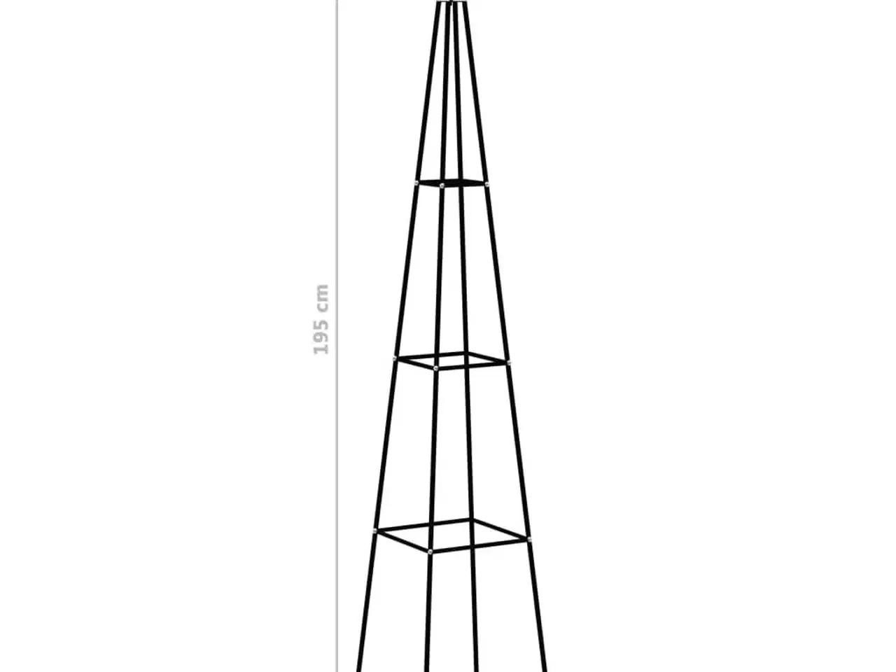 Billede 5 - Stativer til klatreplanter 2 stk. 35x35x195 cm jern mørkegrøn