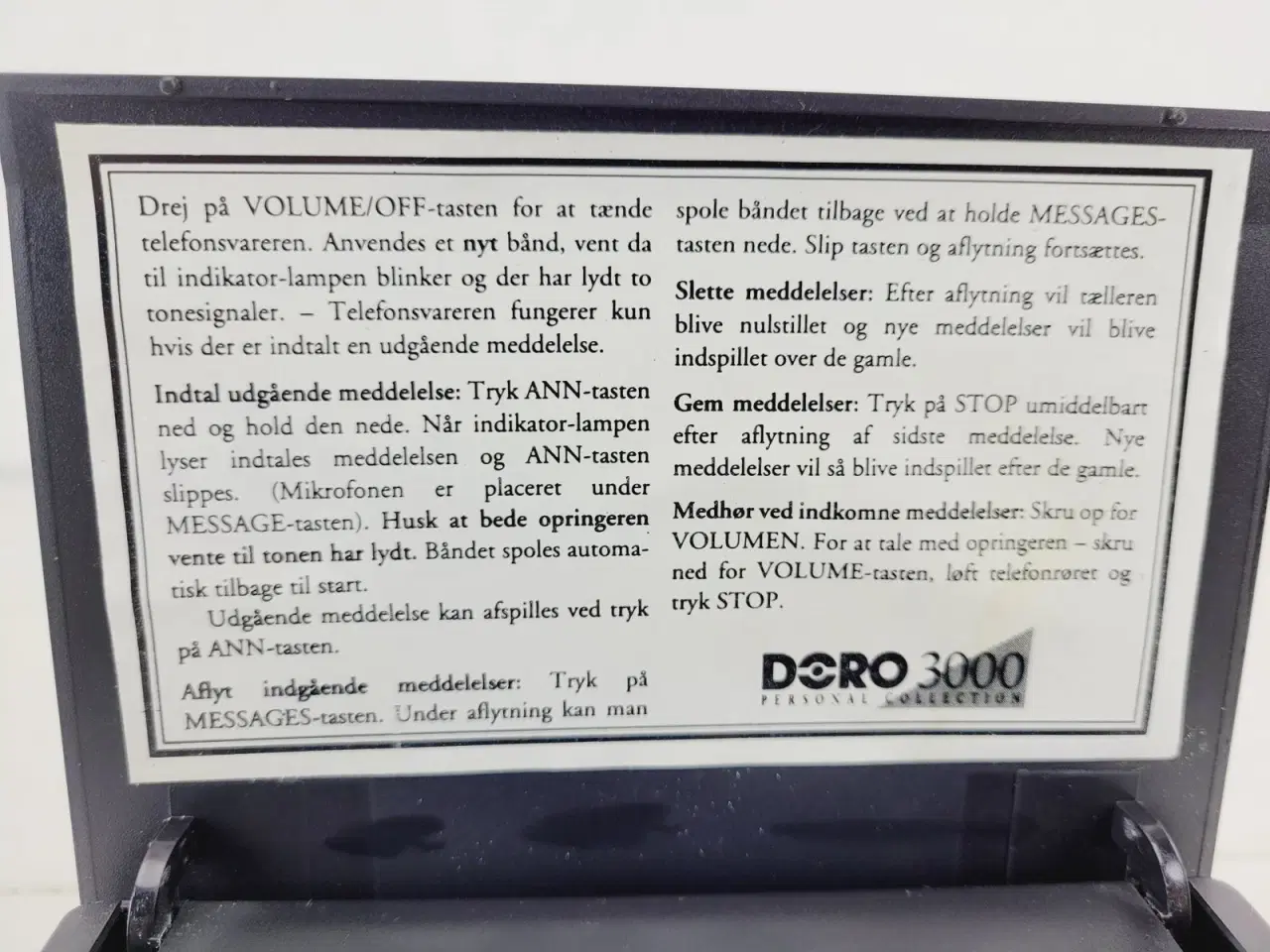 Billede 8 - Retro Doro 3000 telefonsvare med mini kassettebånd