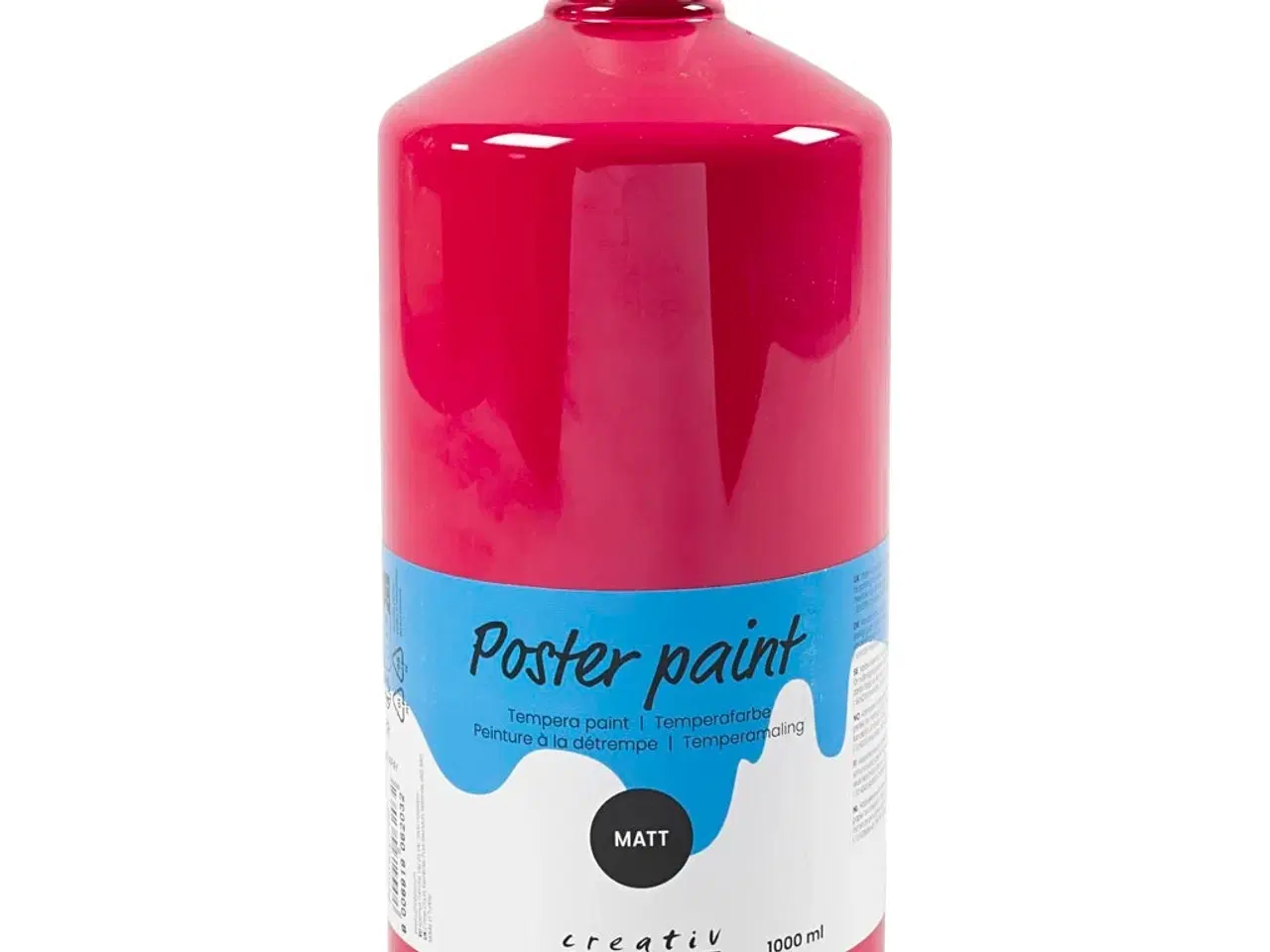 Billede 1 - Temperamaling Mat, Primær Rød 1000ml - Vandbaseret Kvalitet