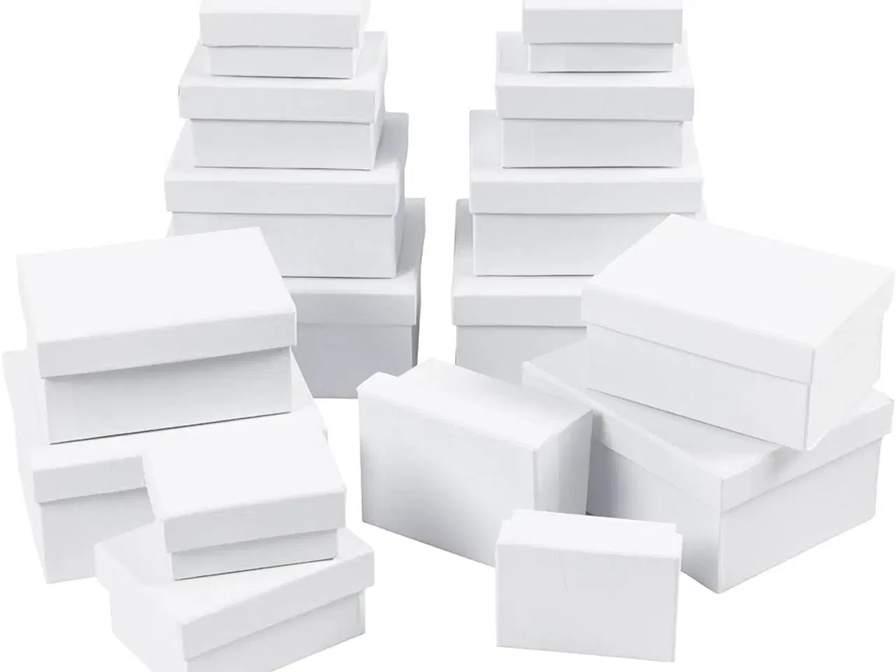 Billede 1 - Rektangulære Hvide Æsker - 4 Størrelser i Sæt