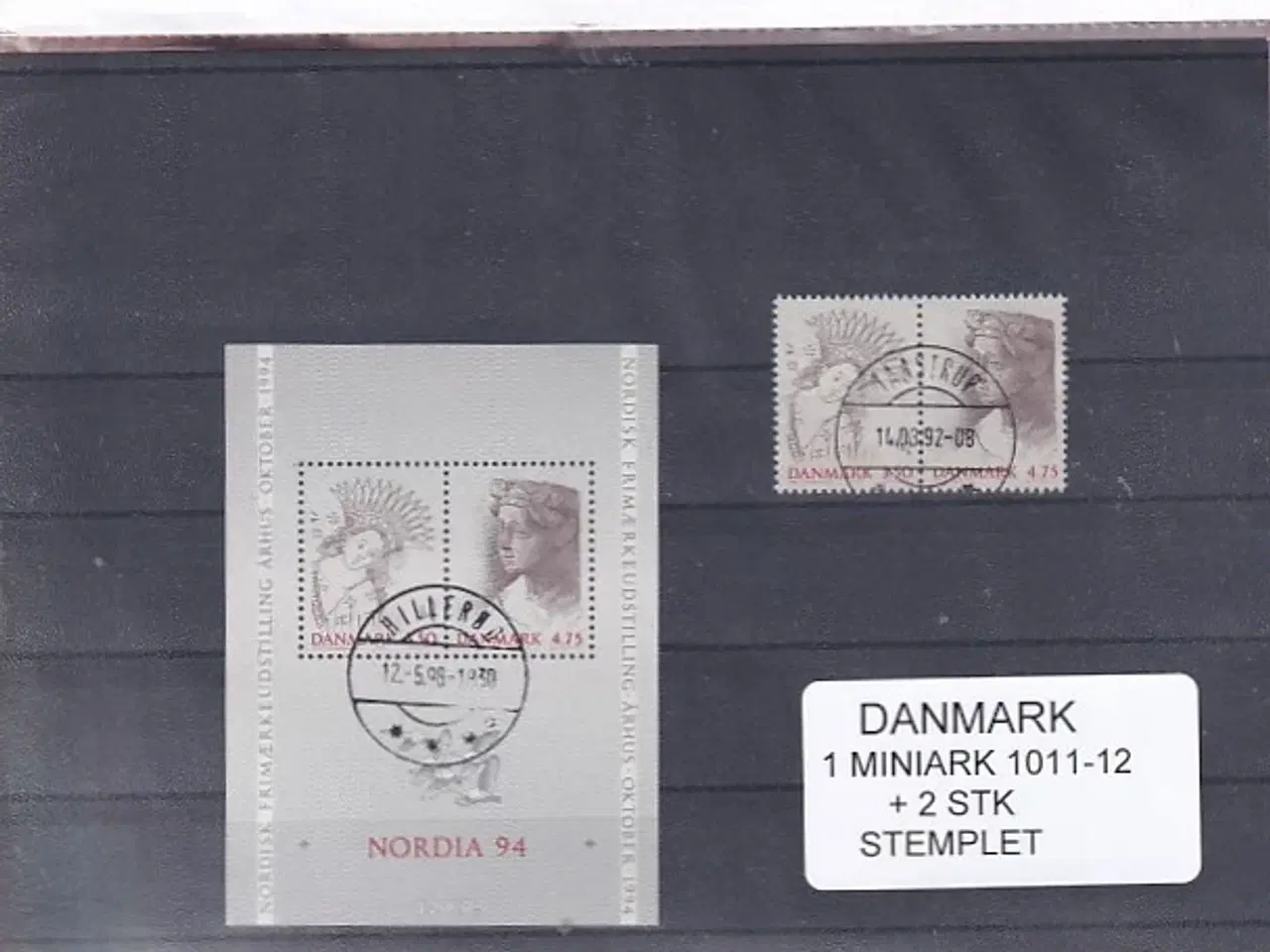 Billede 1 - Danmark - Miniark 1011-12  + enkeltmærker - Stemplet