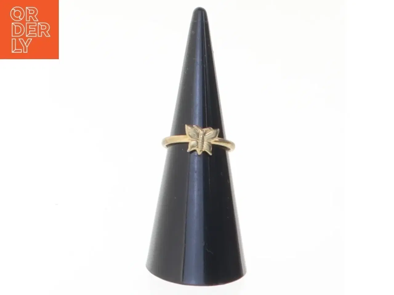 Billede 1 - Guld ring med sommerfugl (str. Diameter en og en halv cm)