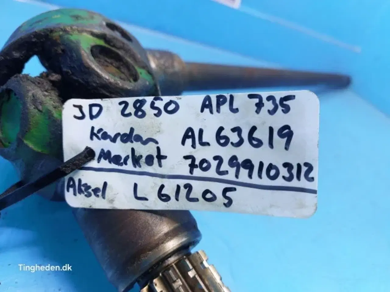 Billede 2 - John Deere 2850 Kardan AL63619 APL 735