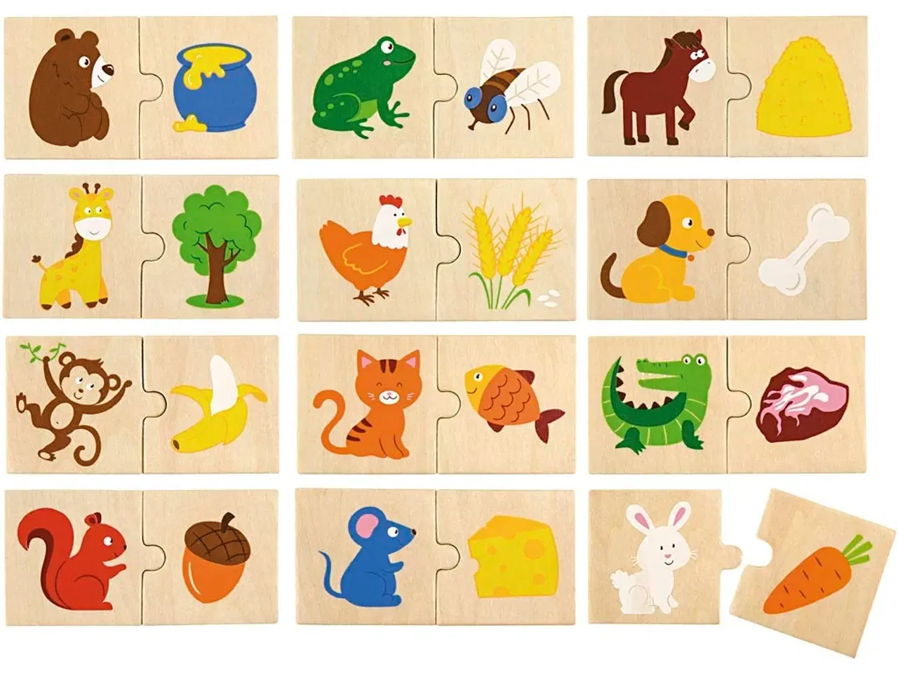 Billede 1 - VIGA Træpuslespil med 12 Farverige Brikker