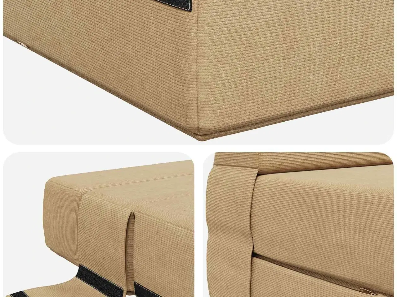 Billede 5 - Foldesofa seng Lys Grøn Grå 190 x 70 x 15 cm Velourstof