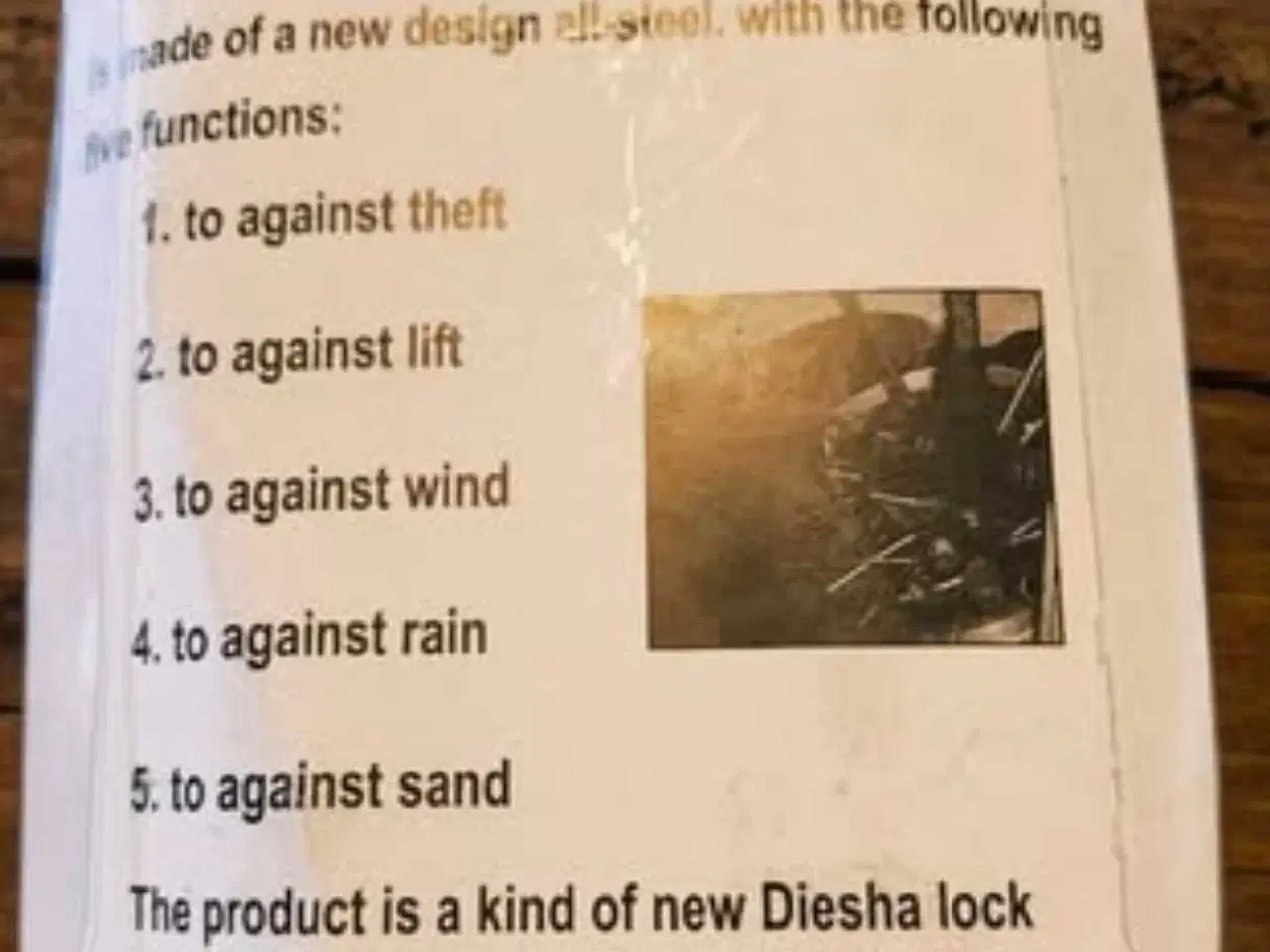 Billede 2 - Cykellås - scooterlås - motorcykellås