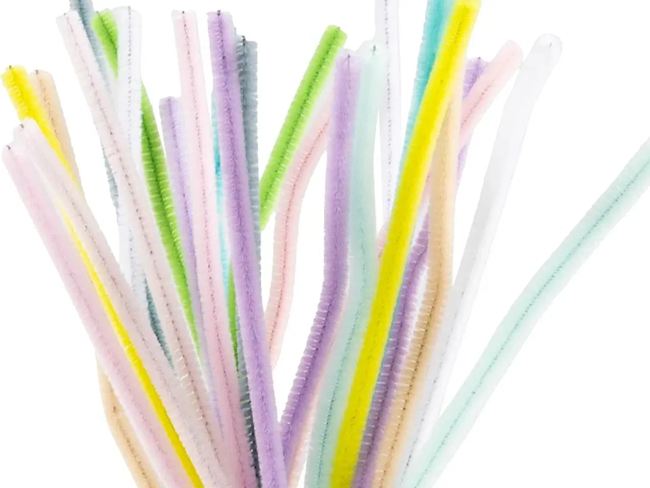 Billede 1 - Chenille, L: 30 cm, tykkelse 6 mm, pastelfarver, 25 ass./ 1 pk.