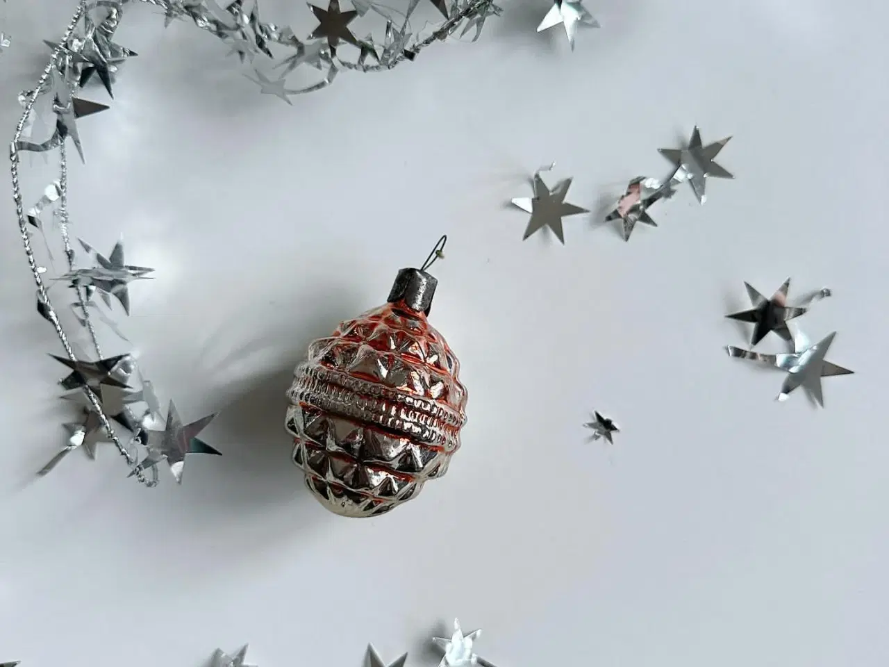 Billede 1 - Vintage julekugle, lanterne, sølv/orange