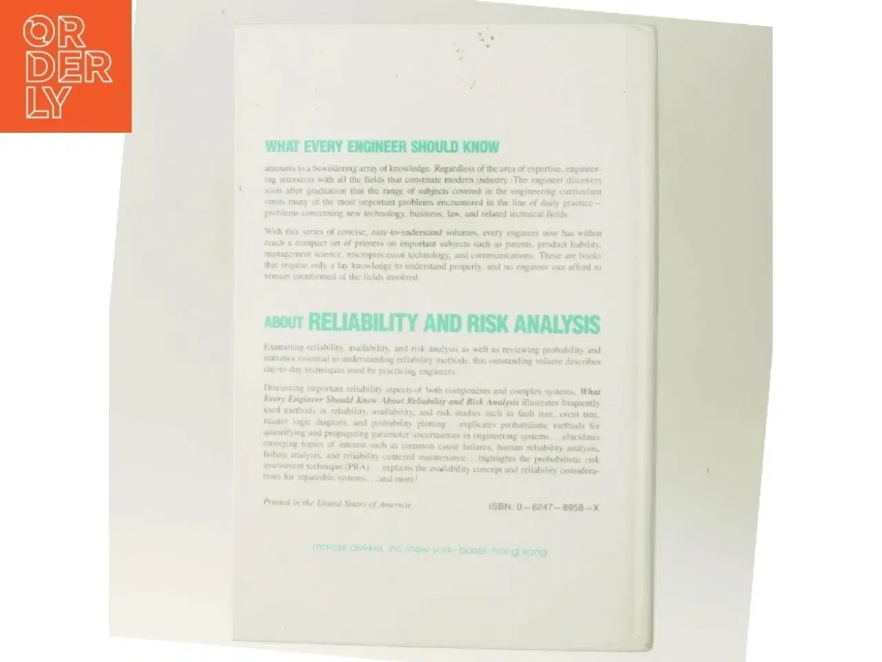 Billede 3 - What Every Engineer Should Know About Reliability and Risk Analysis af M. Modarres (Bog)