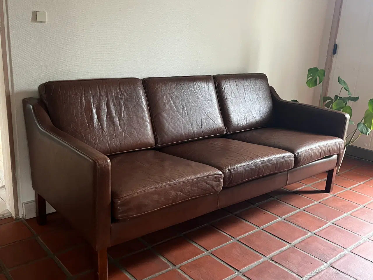 Billede 1 - Sofa brun skind 