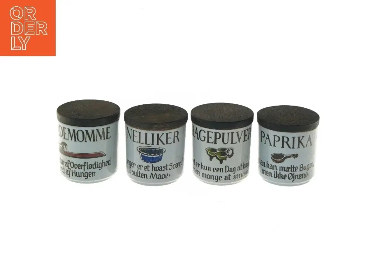 Billede 1 - Sæt af krydderikrukker fra Knabstrup (str. 4 styk, 8 cm)