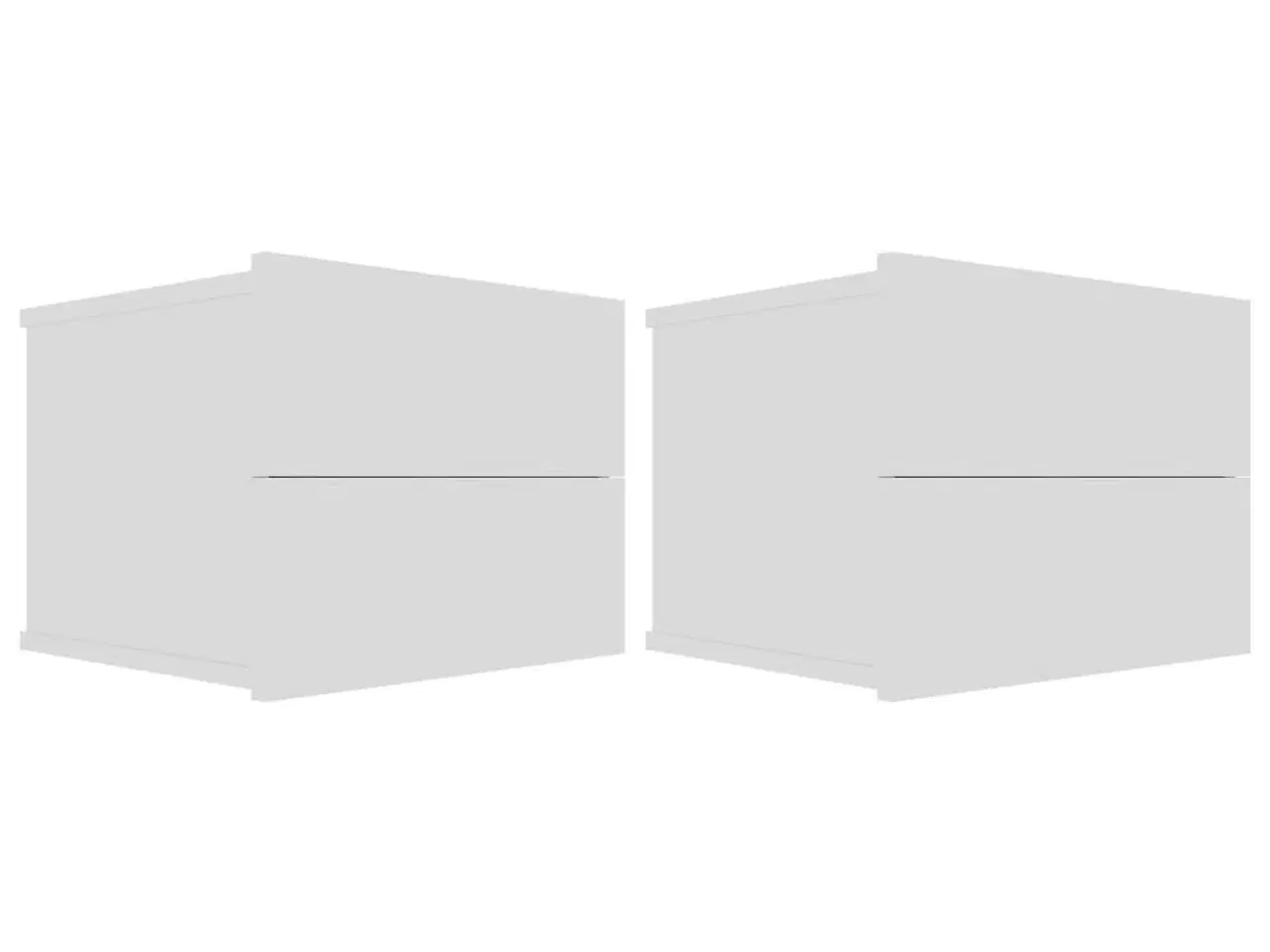 Billede 2 - Sengeskabe 2 stk. 40x30x30 cm spånplade hvid højglans
