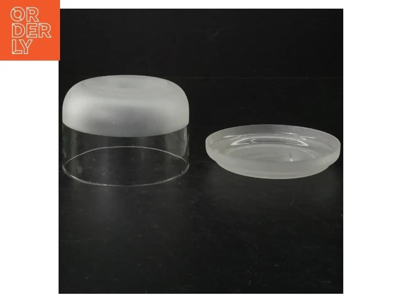 Billede 2 - Frosted Glas Skål og Låg fra Holmegaard (str. 11 cm)