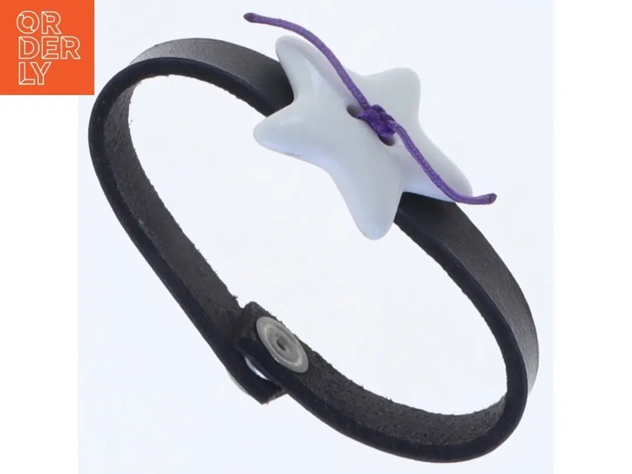Billede 5 - Louise Kragh læderarmbån med porcelænsstjerne fra Louise Kragh (str. Ø 5 cm)