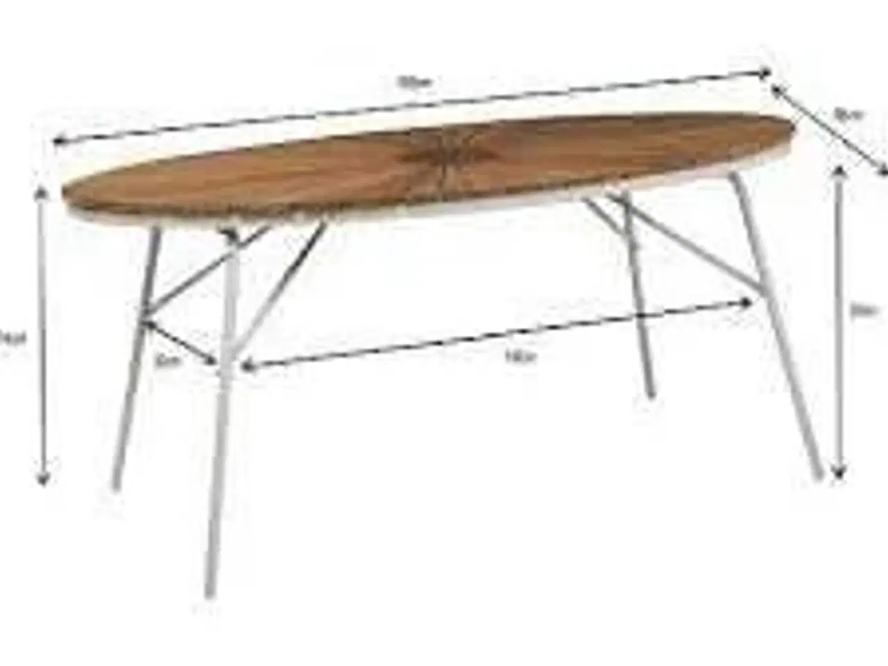 Billede 3 - Kerteminde teak havebord 180x90cm, hvidt stel