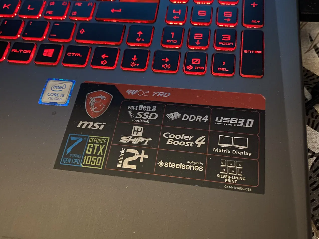 Billede 4 - MSI GV63 BÆRBAR