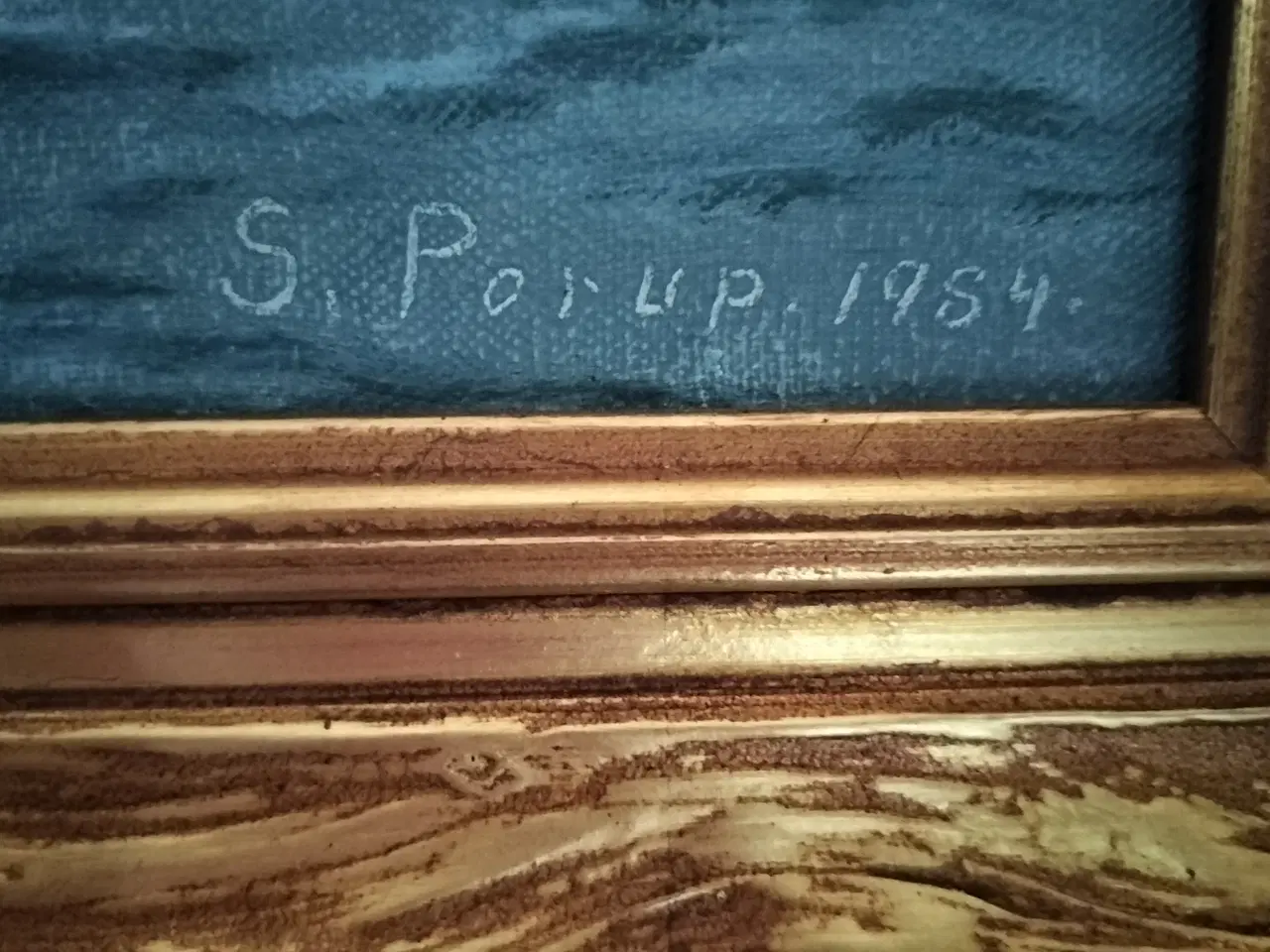 Billede 3 - Skibs maleri på lærred malet af : S Porup