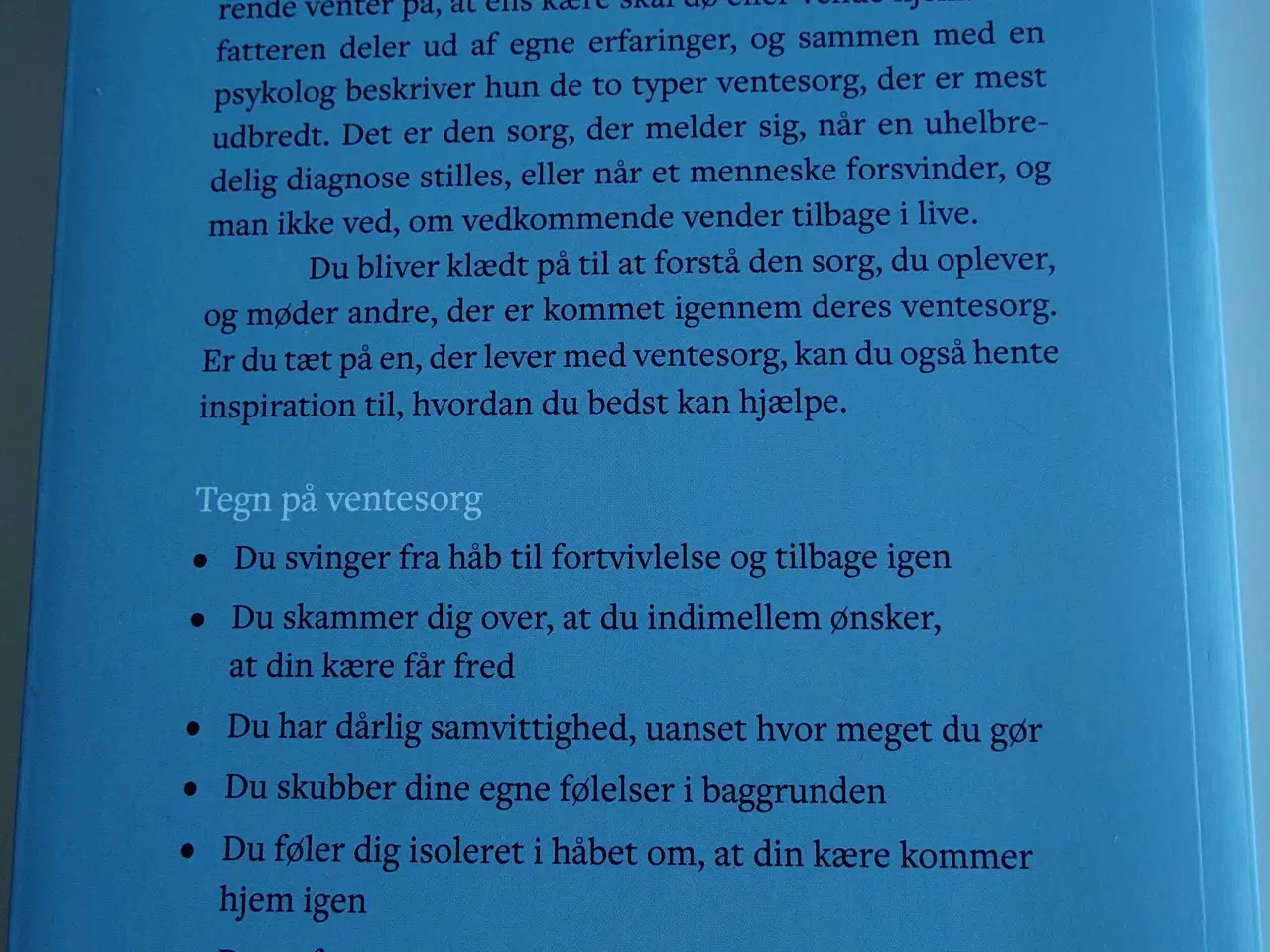 Billede 2 - Ventesorg. At leve i uvished. 