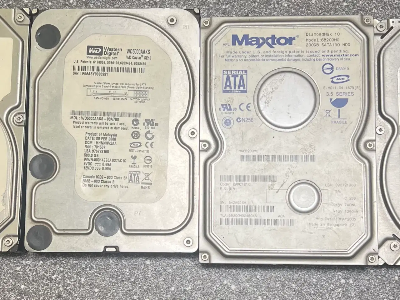 Billede 1 - Forskellige hard diske