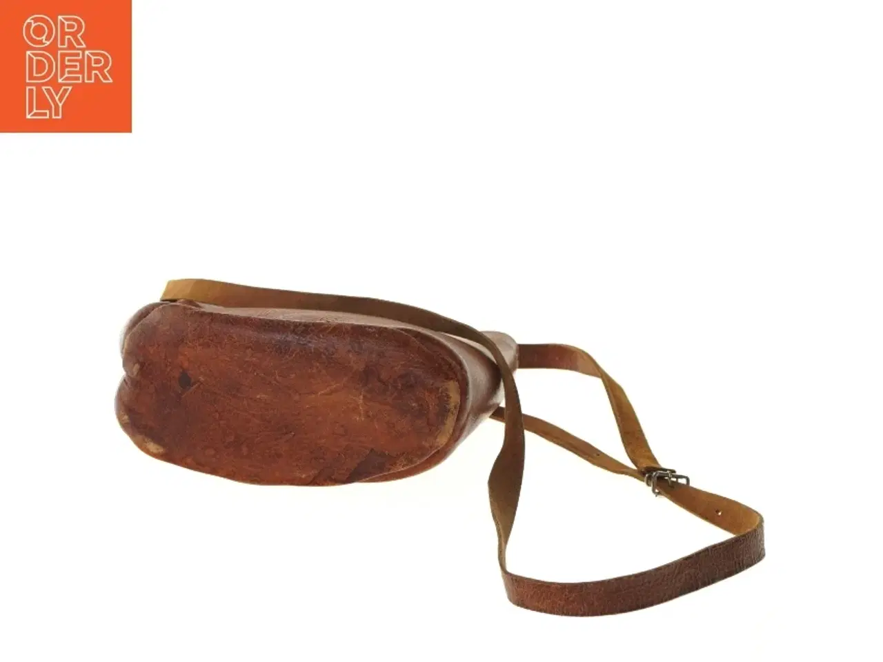 Billede 2 - Brun læder skuldertaske (str. 26,5x21,5x10 cm)