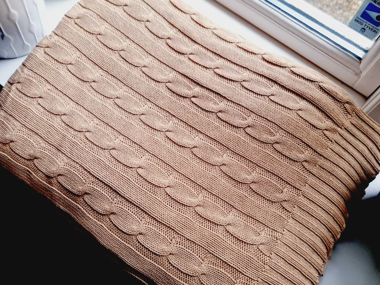 Billede 1 - Ralph Lauren cable knit tæppe 178cm x 127cm