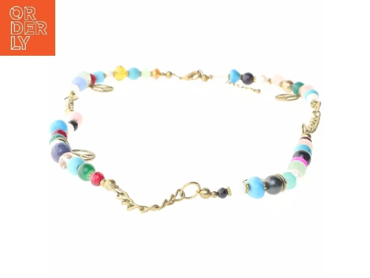 Billede 2 - Halskæde med farvede perler (str. 60 cm)