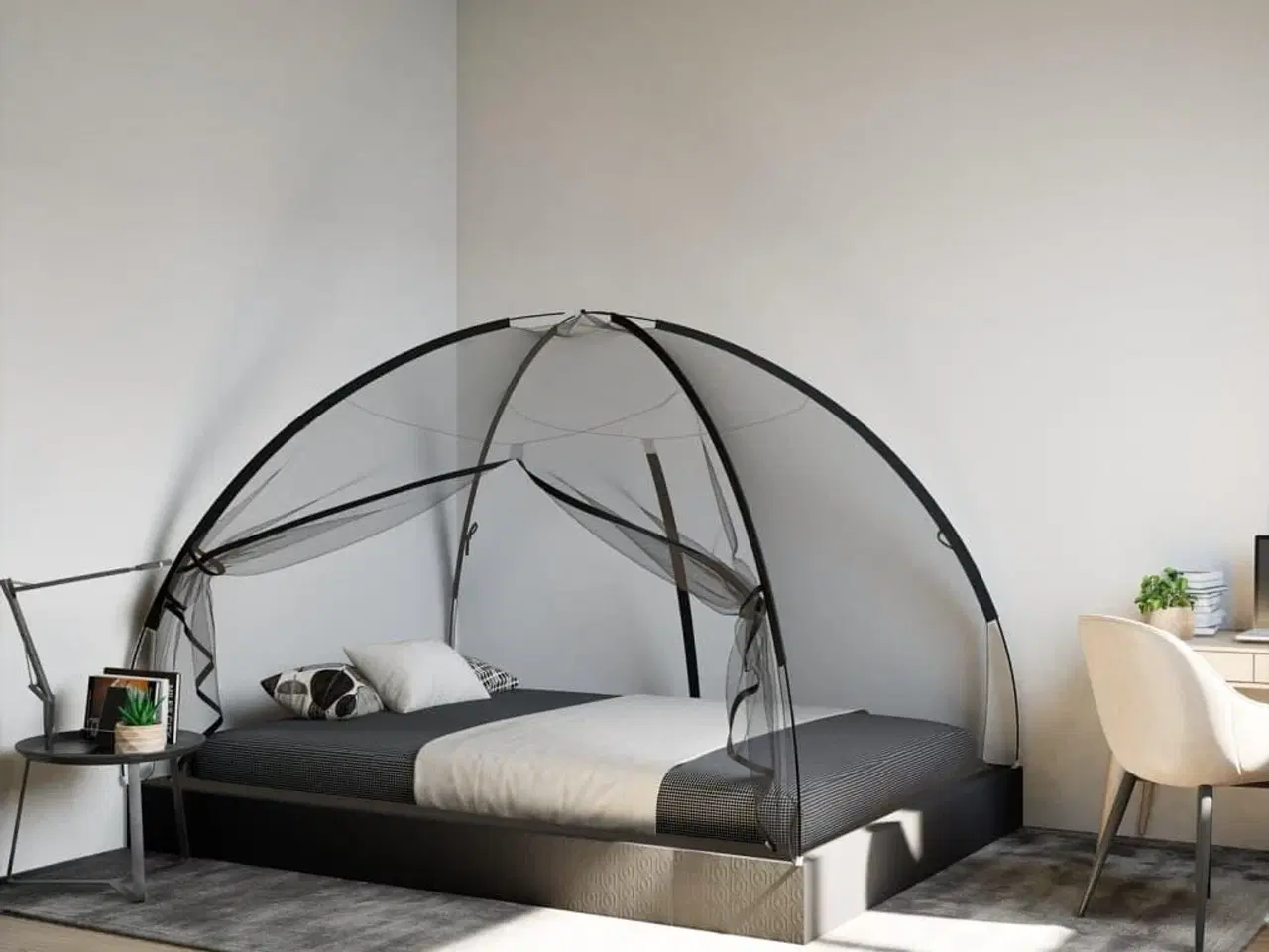 Billede 3 - Myggenet med døre 200x150x140 cm trådnet sort