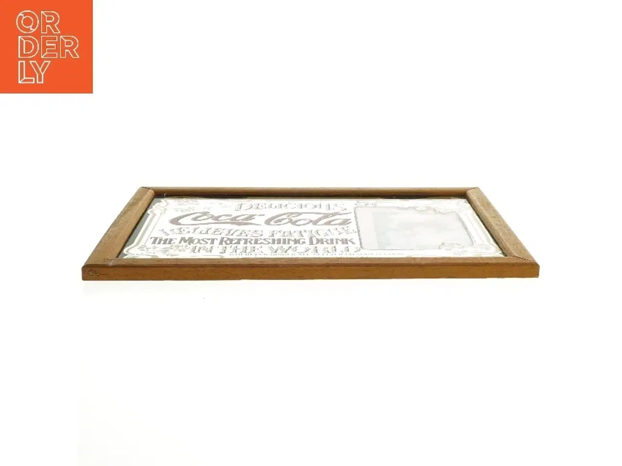 Billede 2 - Coca-Cola retro spejl med træramme fra Coca Cola (str. 33,5x23,5 cm)