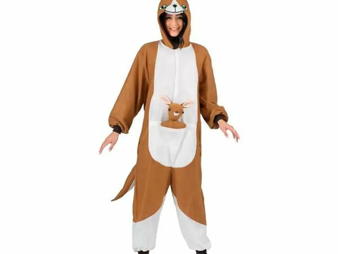 Billede 2 - Kænguru kostume til voksne, brun (XS/S/M) - 3 dele