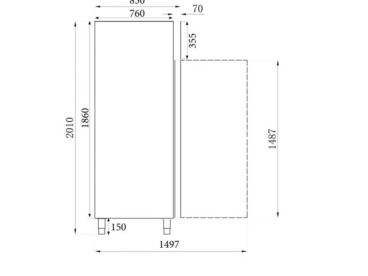 Billede 2 - Industrikøleskab – rustfrit stål 138 kg