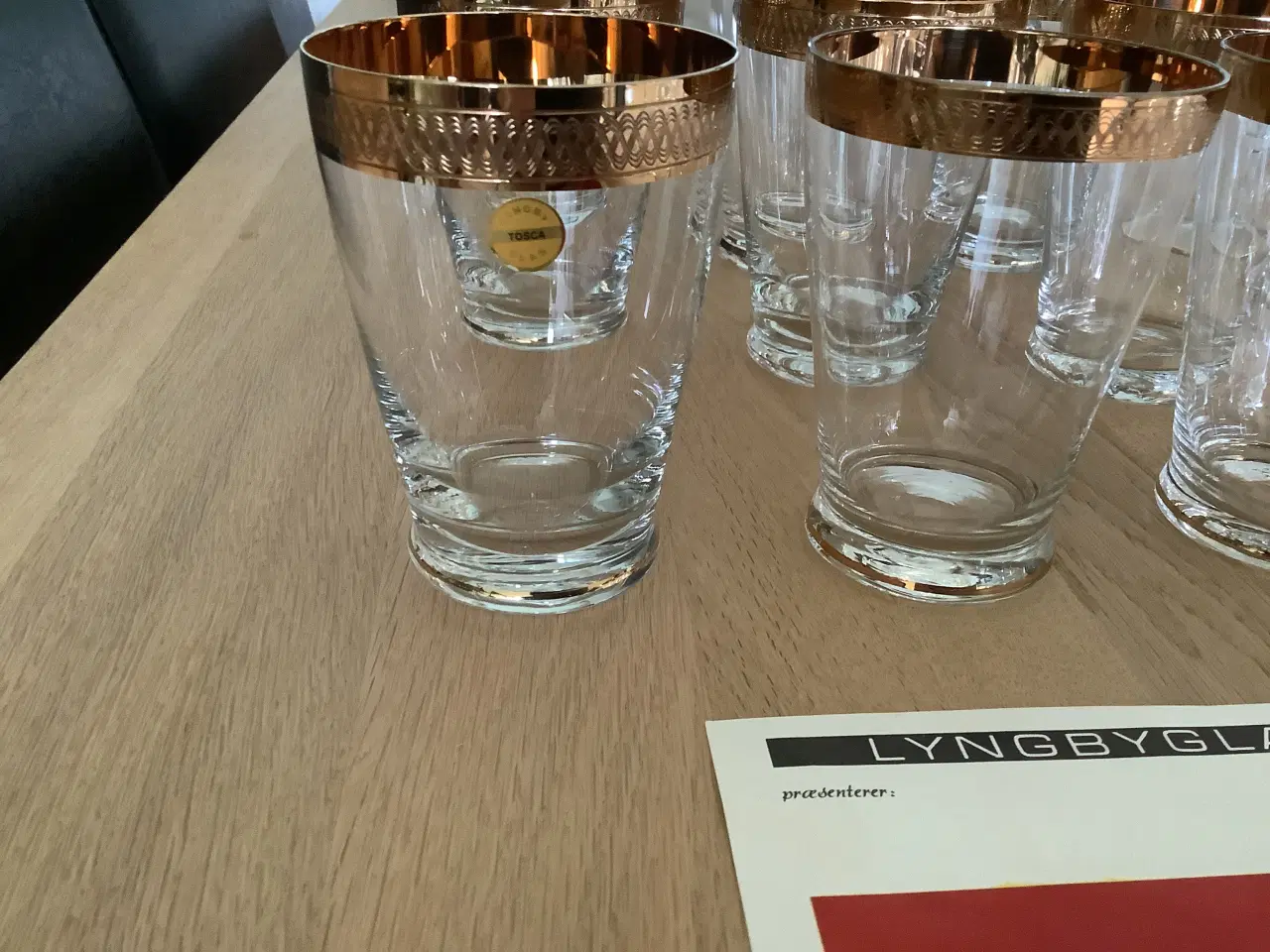 Billede 3 - Tosca vintage glas med bred guldkant