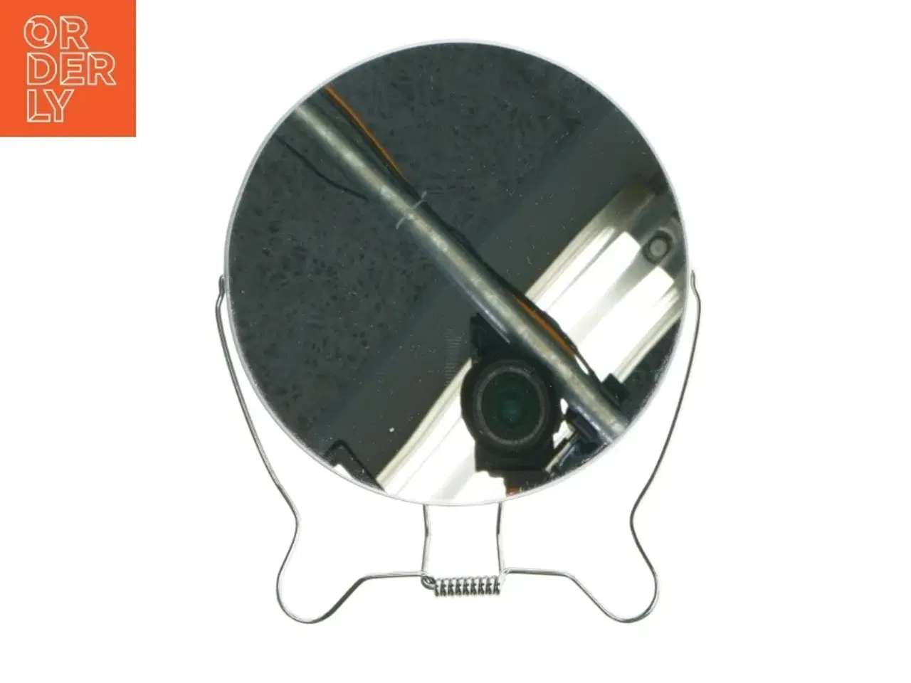 Billede 1 - Rundt spejl med metalstativ (str. Ø 16,5 cm)