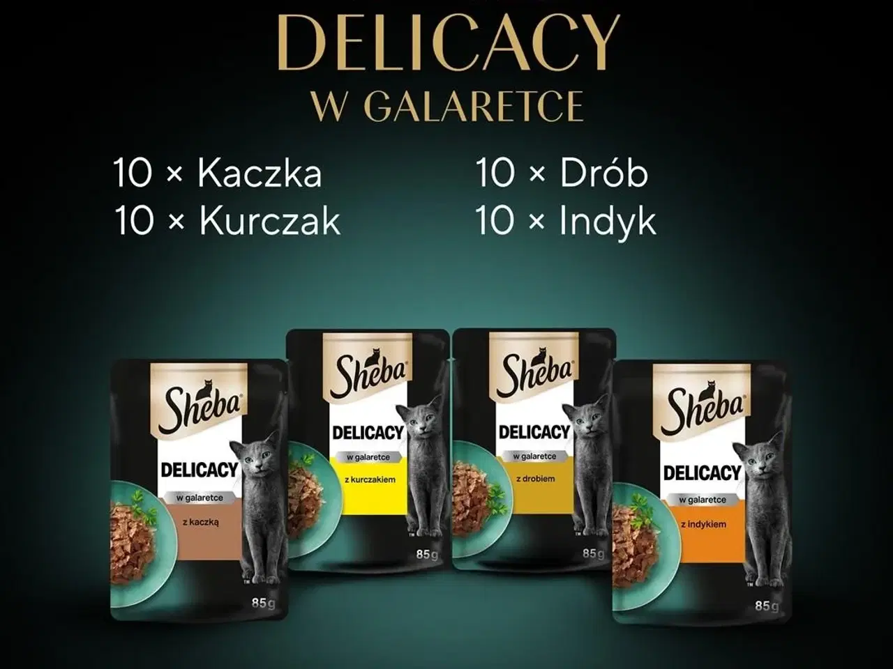 Billede 3 - Vådfoder til kat – Sheba Delicacy Fjerkræ i gelé, 40×85 g