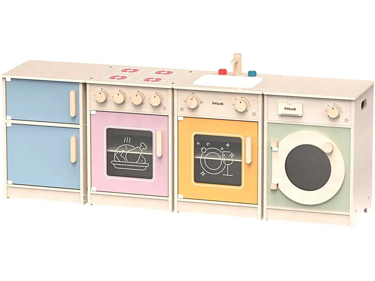 Billede 1 - VIGA Minikøkken, H: 50(56,9) cm, L: 130 cm, B: 30 cm, 4 dele/ 1 pk.