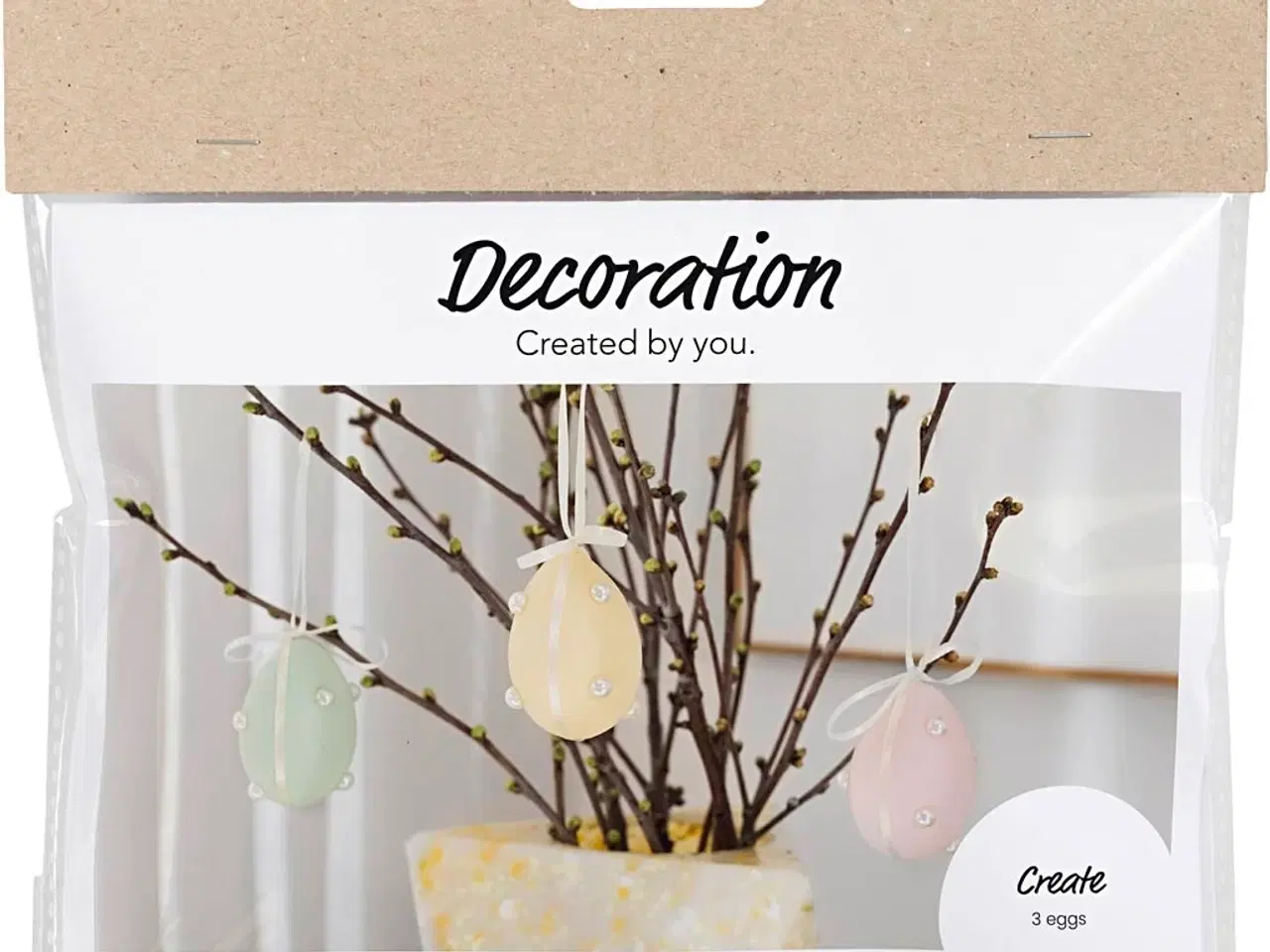 Billede 1 - Mini DIY Kit Dekoration, Æg, pastelfarver, 1 pk.