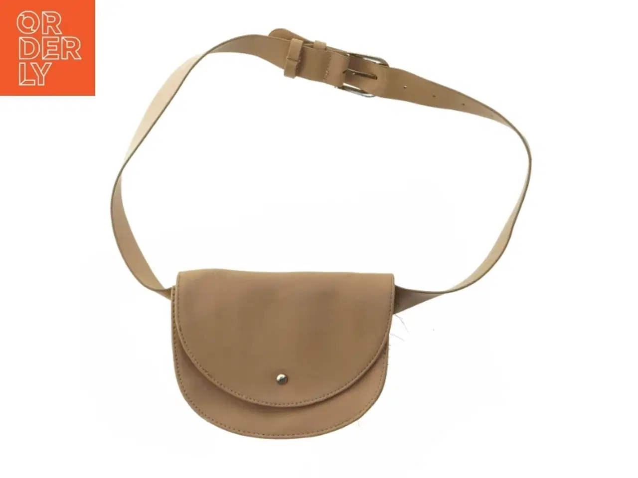 Billede 1 - Beige læder taske (str. 17,5x14 cm)