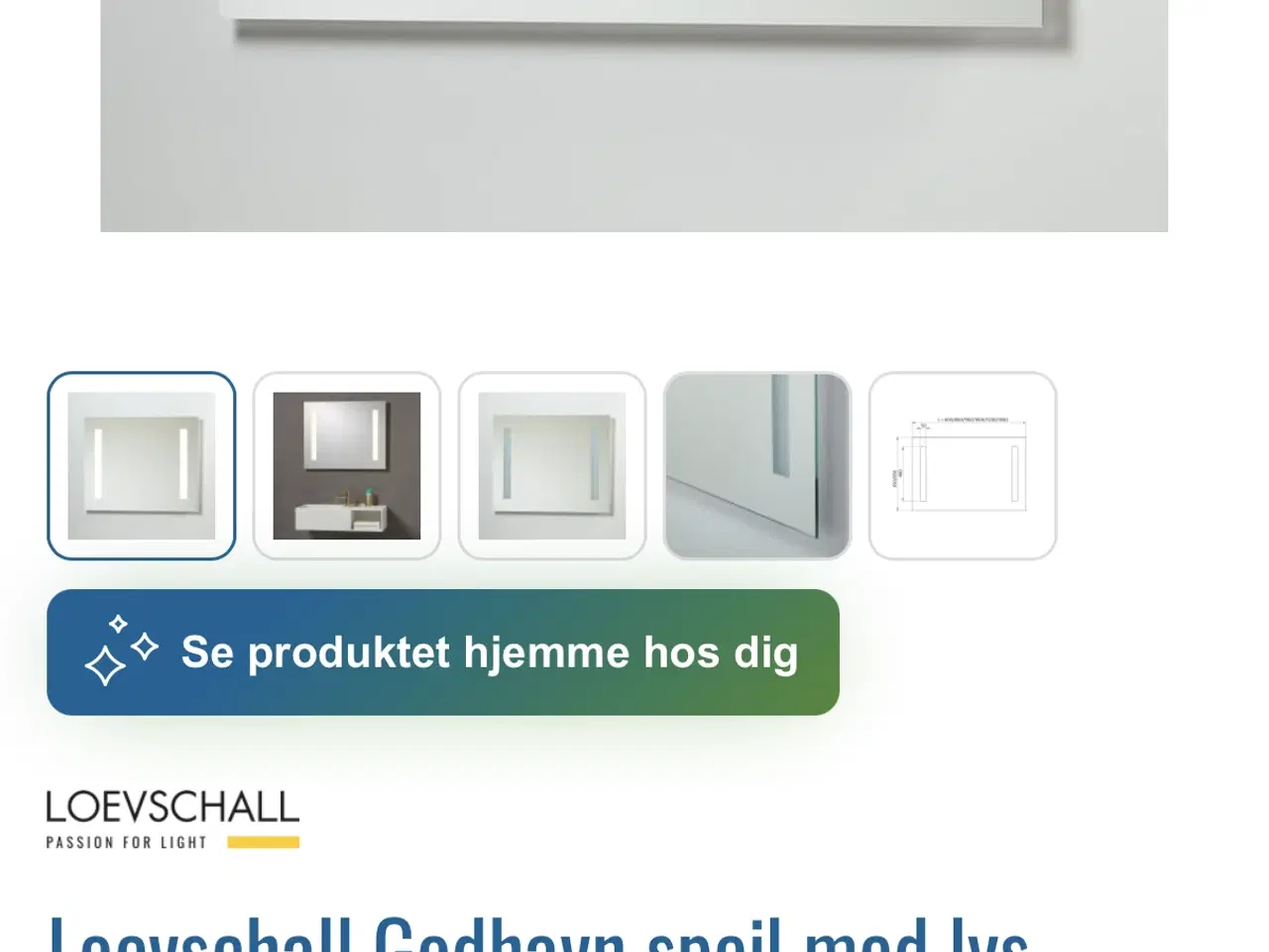 Billede 3 - Spejl med LED-lys - ene lysstofrør defekt.