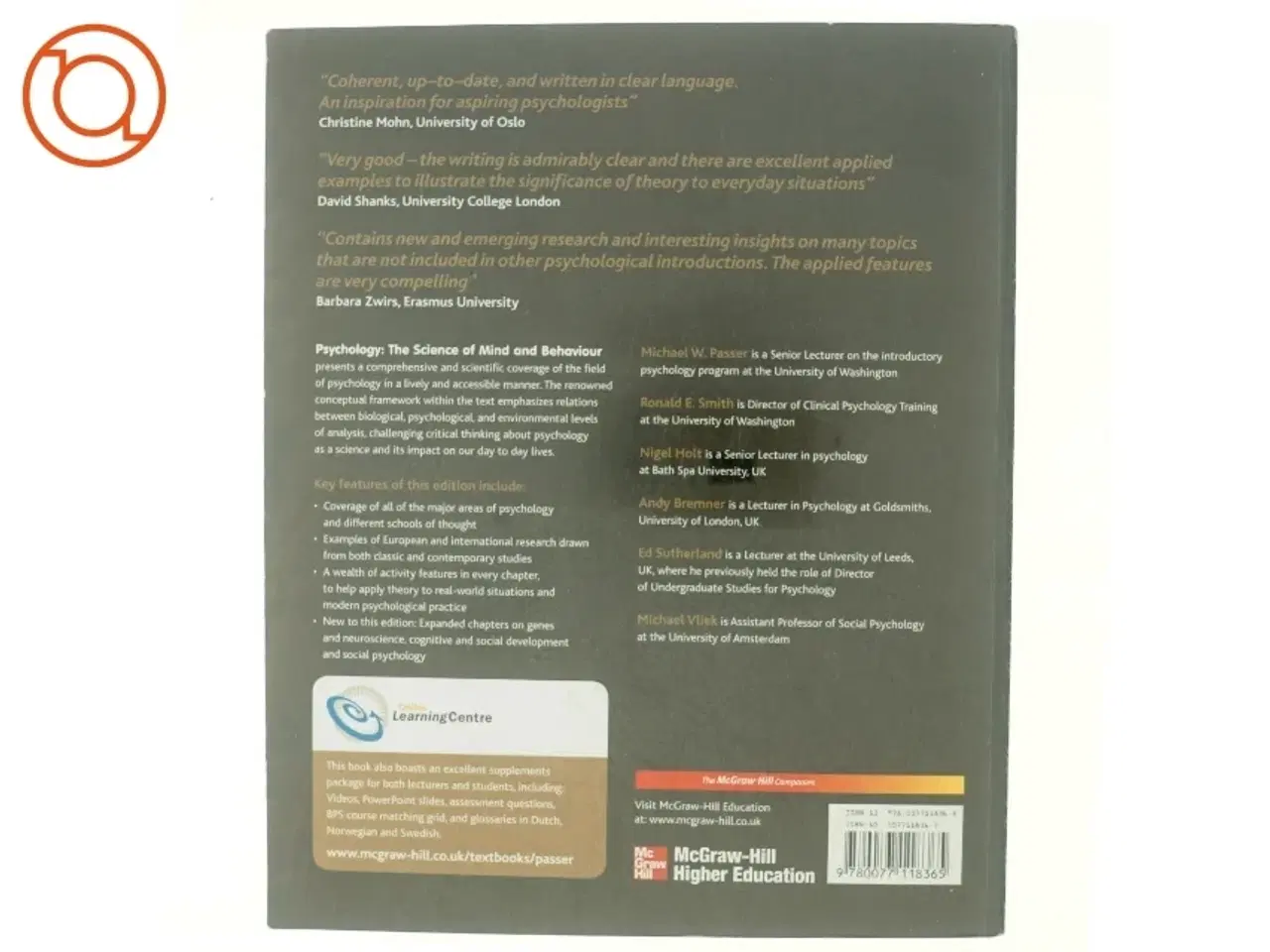 Billede 3 - Psychology af Michael W. Passer, Andy Bremner, Ronald E. Smith, Nigel Holt, Michael Vliek, Ed Sutherland (Bog)