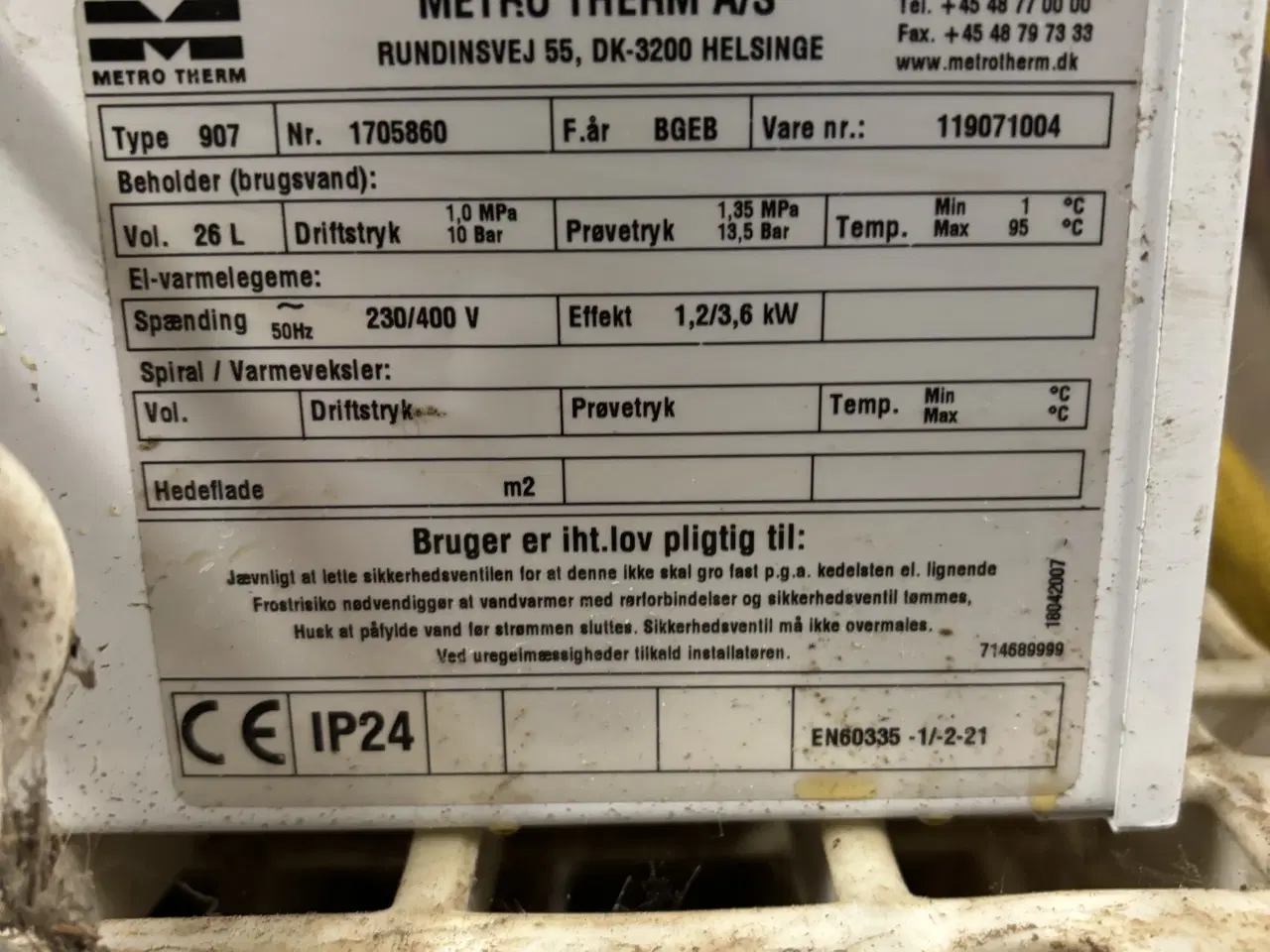 Billede 3 - Metro Varmtvandsbeholder