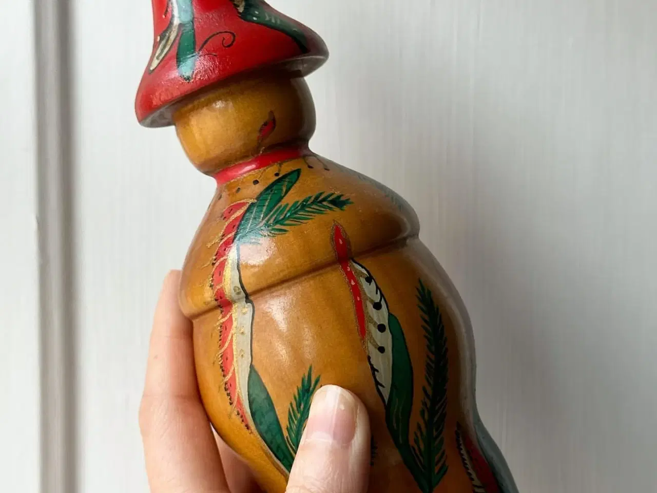 Billede 2 - Håndmalet træfigur m ansigt