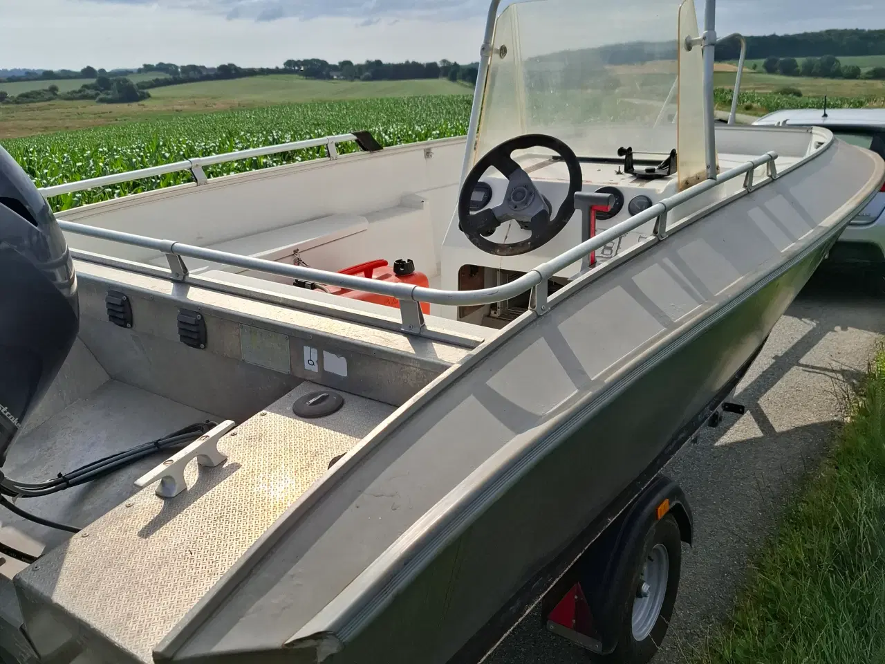 Billede 6 - 17 fod Aluminium styrepult båd med 60 hk motor og 